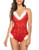 Avidlove Christmas Lingerie for Women Red Teddy One Piece Lace Babydoll Bodysuit RedS