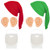 6 Pieces Dwarf Costumes Dwarf Costume Hats Beards and Big Ears Christmas Fairy Tale Gnome Costumes for Adults and Kids