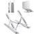 Laptop Stand Portable Aluminum Alloy Computer Holder Foldable Ventilated Cooling Laptop Riser with 6 Adjustable Height Levels Compatible with Most Laptops   Tablet Up to 15_6  Silver