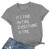 LUKYCILD Its Fine Im Fine Everything is Fine Sarcastic Shirt Women Short Sleeve Funny Graphic Tee Top Mom Shirt Grey
