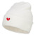 e4Hats_com Mini Broken Heart Embroidered Long Beanie - White OSFM