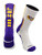 TCK LSU Perimeter Crew Socks WhitePurpleGold Large