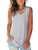 SAMPEEL Womens Sleeveless T-Shirts Deep V Neck Casual Basic Tank Tops Blouse Beach Grey M