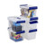EudokkyNA 6-Pack 3 Liter Storage Box Small Plastic Bin with Handle