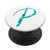 Ocean Waves Letter P Teal White Navy Blue Initial Monogram P PopSockets PopGrip Swappable Grip for Phones   Tablets