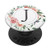 Floral Flower Initial J Monogram Pink and Gray Letter J PopSockets Grip and Stand for Phones and Tablets