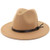 Lisianthus Women Wide Brim Wool Fedora Panama Hat with Belt Buckle B-Camel