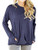RJXDLT Womens Casual Long Sleeve Round Neck Sweatshirt Loose Soft with Pockets Pullover Blouse Tops Shirt Tunics Navy Blue XL