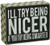 Primitives by Kathy Box Sign, 4-Inch by 5-Inch, Being Nicer