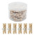 50pcs Push Pins with Wooden Clips Pushpins Tacks Thumbtacks Wood Clothespins Craft Pegs Clips for Cork Boards Artworks Notes Photos, Craft Projects and Home Decoration