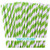 Stripe Paper Straws - Lime Green White - 7.75 Inches - Pack of 100 - Outside the Box Papers Brand