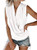 FARYSAYS Womens Casual V Neck Wrap Drape Tank Tops Summer Sleeveless Shirts Blouses White XX-Large