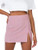 LYANER Womens Solid Split Hem Corduroy High Waist Mini Bodycon Skirt Pink Small