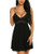 Ababoon Women Lace Modal Sleepwear Chemise Full Slip Babydoll Nightgowns 1 Pack Black