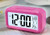 MUXAN LED Digital Alarm Clock Desk Night Light with Date Calendar Temperature for Bedroom Home Office Travel Snooze Alarm Clock Pink