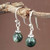 Seraphinite Natural Gemstone Minimal Drop Earrings - 925 Sterling Silver Seraphinite Natural Gemstone Minimal Drop Earrings - 925 Sterling Silver