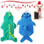 2 Pieces Pet Dog Apparel Pet Costume Dinosaur Pet Shark Costume Dog Clothing Outfits Puppy Cute Apparel Dressing up Party Christmas for Medium to Large Dog