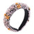 Rhinestone Padded Headband Bejewelled Crystal beaded Wide Velvet Hairband Hair Hoop Party Wedding Headwear Hair Accessories For Woman Girls grey