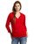 Soffe MJ Juniors Rugby Fleece Deep V Hoodie Red Medium