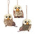 The Bridge Collection Rustic Sisal Owl Ornaments Set of 3