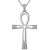 Besilver Cross Ankh Necklace for Men Women 925 Sterling Silver Cubic Zircon Key of Life Ankh Cross Pendant Necklace Egyptian Jewelry FP0120W