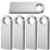 USB Stick 5 X 32GB Metal Pen Thumb Flash Drives Jump Drive Memory External Storage Stick with Keychain Design Silver