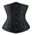 Everbellus Womens 24 Spiral Steel Boned Satin Underbust Waist Training Brocade Corset Black M