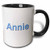 3dRose 3dRose Annie - Two Tone Black Mug, 11oz (mug_3956_4), Black/White