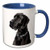3dRose mug_1054_6"black Great Dane" Two Tone Blue Mug, 11 oz, Blue/White