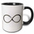 3dRose 24235_4""Infinity Symbol on white background" Two Tone Black Mug 11 oz Multicolor