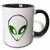 3dRose mug_17005_4 Alien - Two Tone Black Mug, 11oz, Multicolored