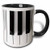 3dRose mug_29776_4 Piano Keys - Two Tone Black Mug, 11oz, Multicolored