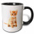 3dRose mug_44771_4 "Cute Orange Tabby Kitten" Two Tone Black Mug, 11 oz, Multicolor