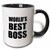 3dRose "Worlds Best Boss In Black - Great Text Design For The Greatest Boss" Mug, 11 oz, Black