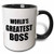 3dRose mug_194445_4 Worlds Greatest Boss. black text. great design for the best boss ever - Two Tone Black Mug, 11oz