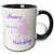3dRose mug_169556_4 Dance Like No One is Watching Ballerina Pink with Purple Lettering - Two Tone Black Mug, 11oz