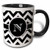 3dRose "Black And White Chevron Monogram Initial N" Mug, 11 oz, Black/White