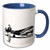 3dRose mug_62531_6"Old Photo Of Amelia Earhart With Lockheed Electra Model 10" Two Tone Blue Mug, 11 oz, Multicolor