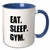 3dRose Eat Sleep Gym Two Tone Mug, Blue, 11 oz