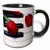 3dRose mug_56956_4 "Red Tulips On Piano Keys" Two Tone Black Mug, 11 oz, Multicolor