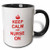 3dRose (mug_157744_4) Keep Calm and Nurse on - carry on nursing job - Nurses day gifts - red fun funny humor humorous - Two Tone Black Mug, 11oz