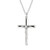 Ritastephens Sterling Silver Polished Italian Crucifix Cross Charm Pendant Chain Necklace 16