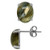 Silvershake Natural Oval 10x8 mm Labradorite 925 Sterling Silver Stud Earrings