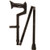 PCP Folding Cane Orthopedic Handle Ergonomic with Adjustable Height Walking Aid Black Large