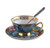 YBK Tech Euro Style Cup  Saucer Set Art Bone China Ceramic Tea Coffee Cup for Breakfast Home Kitchen- Birds and Trees Patterns Blue
