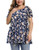 MONNURO Womens Short Sleeve Casual Loose Fit Flare Swing Tunic Tops Basic T-Shirt Plus SizeFloral032X