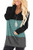 Jescakoo Plus Size Clothing for Women Long Sleeve Tops Winter Deep V Neck Color Block Green 2XL