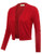 Long Sleeve Bolero Shrug Jacket Cardigan Sweater Red Size L CL2000-4