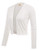 Woven Button Down Short Women Bolero Shrug Ivory Size M CL2000-2