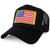 Armycrew XXL Oversize Yellow USA Flag Patch Mesh Back Trucker Baseball Cap - Black